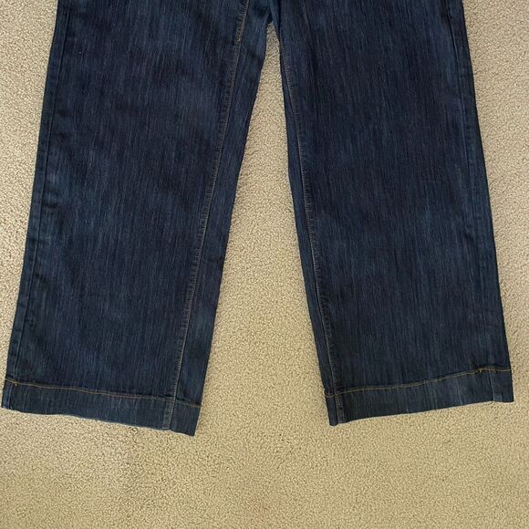 Ashley Stuart Wide Leg Denim Jeans Womens Plus Size 16 Blue High Rise Zip Pocket - Picture 11 of 11